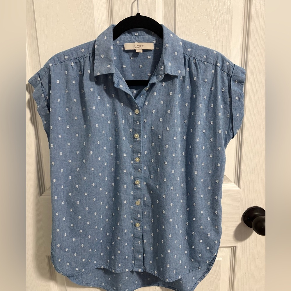 LOFT Clip Chambray Dolman Everyday Shirt